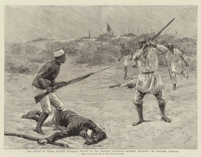 The Battle of Tokar, Eastern Soudan, a Private of the Twelfth Soudanese Regiment defending his Wounded Comrade by Joseph Nash